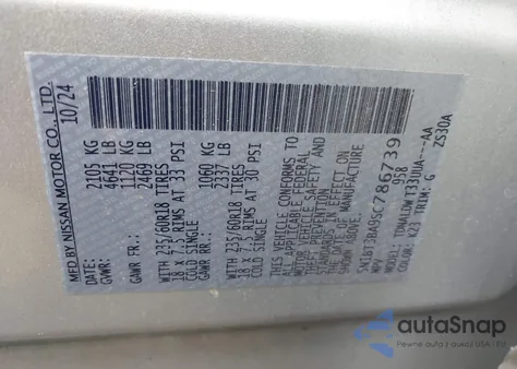 2025 Nissan Rogue Sv Fwd from USA, damaged, VIN 5N1BT3BA9SC786739